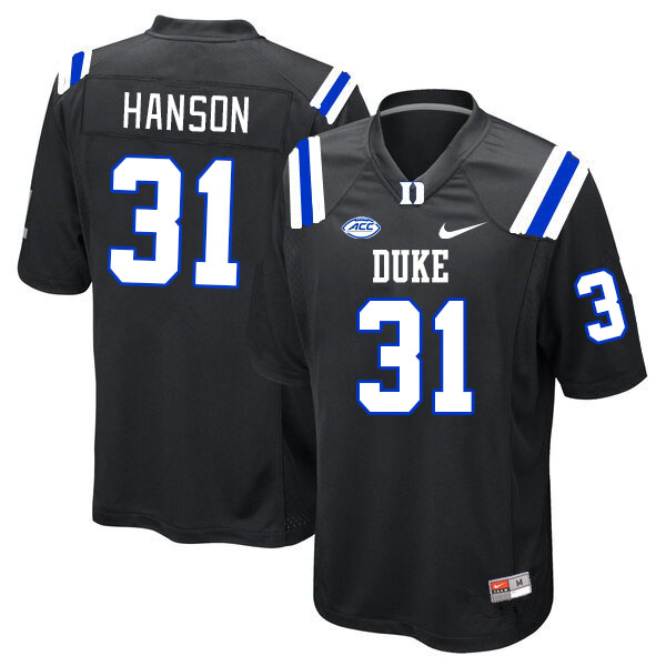 Duke Blue Devils #31 River Hanson College Football Jerseys Stitched Sale-Black